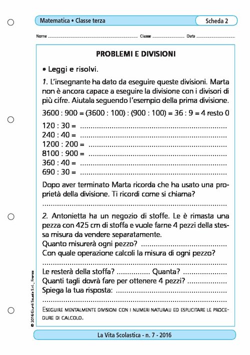 Problemi e divisioni | Giunti Scuola Problemi e divisioni | Giunti Scuola