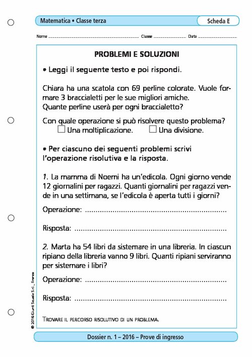 Problemi e soluzioni | Giunti Scuola Problemi e soluzioni | Giunti Scuola