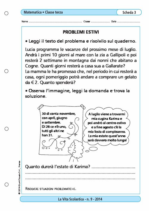 Problemi estivi | Giunti Scuola