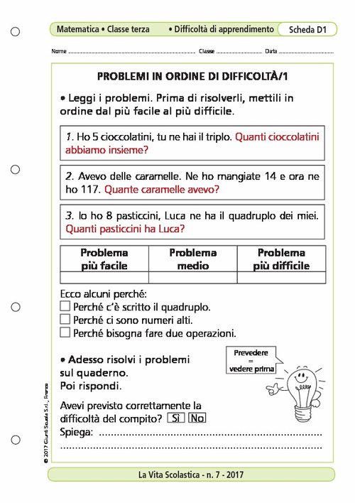 Problemi in ordine di difficoltà/1 | Giunti Scuola Problemi in ordine di difficoltà/1 | Giunti Scuola