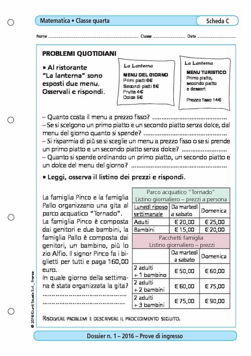 Problemi quotidiani | Giunti Scuola Problemi quotidiani | Giunti Scuola