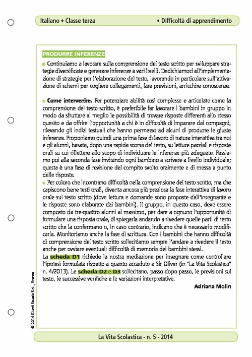 Produrre inferenze | Giunti Scuola Produrre inferenze | Giunti Scuola