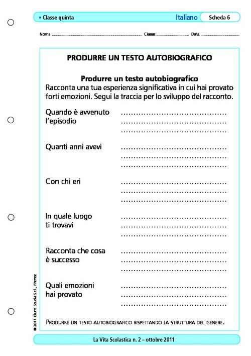 Produrre un testo autobiografico | Giunti Scuola Produrre un testo autobiografico | Giunti Scuola