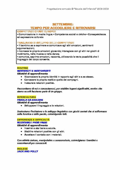 Progettazione 2018-2019 (doc) | Giunti Scuola Progettazione 2018-2019 (doc) | Giunti Scuola