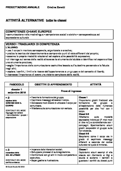 Progettazione annuale: Attività Alternative, tutte le classi (Word) | Giunti Scuola Progettazione annuale: Attività Alternative, tutte le classi (Word) | Giunti Scuola