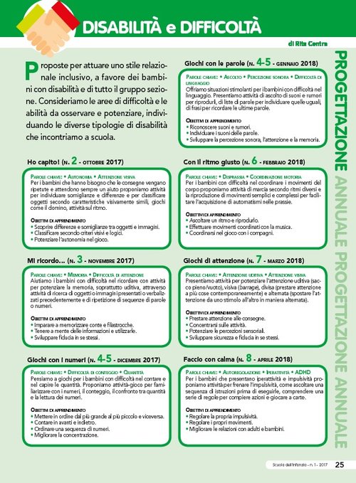 Progettazione annuale: Disabilità e difficoltà (Pdf) | Giunti Scuola Progettazione annuale: Disabilità e difficoltà (Pdf) | Giunti Scuola