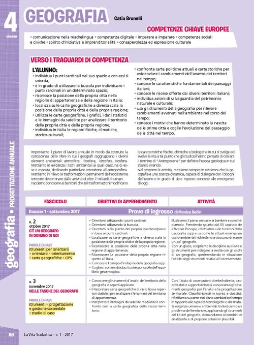 Progettazione annuale: Geografia, classe 4 (Pdf) | Giunti Scuola Progettazione annuale: Geografia, classe 4 (Pdf) | Giunti Scuola
