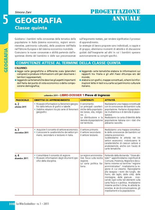 Progettazione annuale: Geografia, classe 5 | Giunti Scuola Progettazione annuale: Geografia, classe 5 | Giunti Scuola