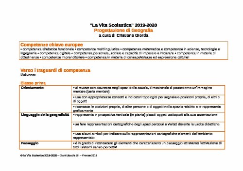 Progettazione annuale: Geografia (docx) 2019-2020 | Giunti Scuola Progettazione annuale: Geografia (docx) 2019-2020 | Giunti Scuola