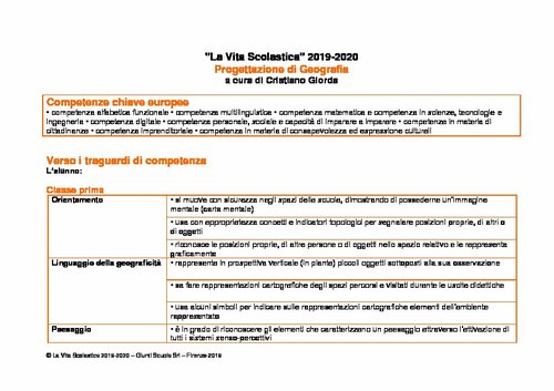 Progettazione annuale: Geografia (pdf) 2019-2020 | Giunti Scuola Progettazione annuale: Geografia (pdf) 2019-2020 | Giunti Scuola