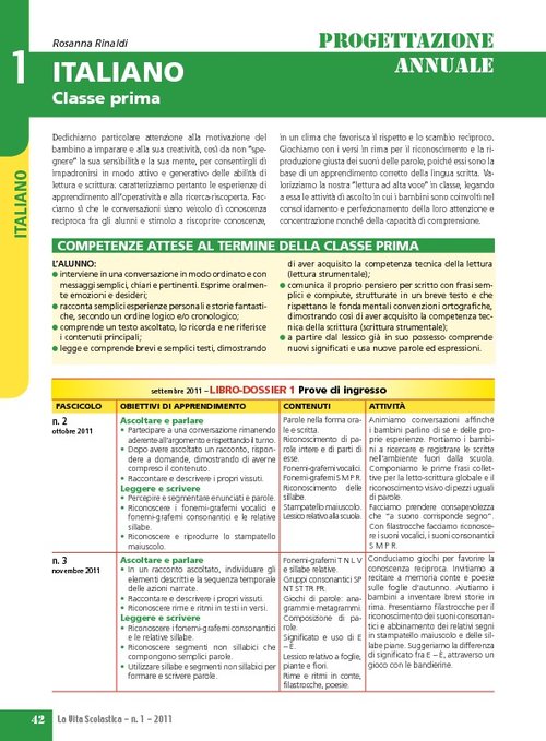 Progettazione annuale: Italiano, classe 1 | Giunti Scuola Progettazione annuale: Italiano, classe 1 | Giunti Scuola