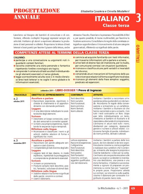 Progettazione annuale: Italiano, classe 3 | Giunti Scuola Progettazione annuale: Italiano, classe 3 | Giunti Scuola
