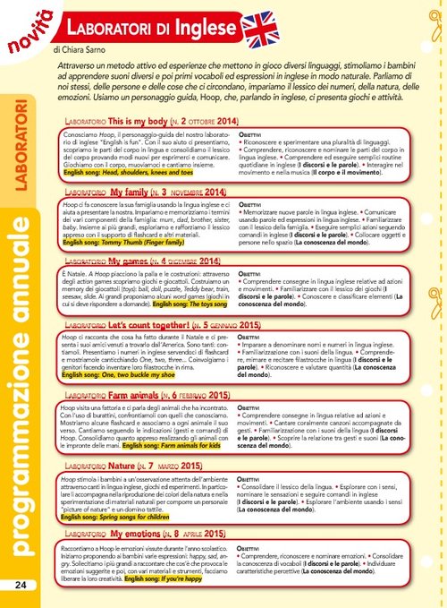Progettazione annuale. Laboratorio di inglese | Giunti Scuola Progettazione annuale. Laboratorio di inglese | Giunti Scuola