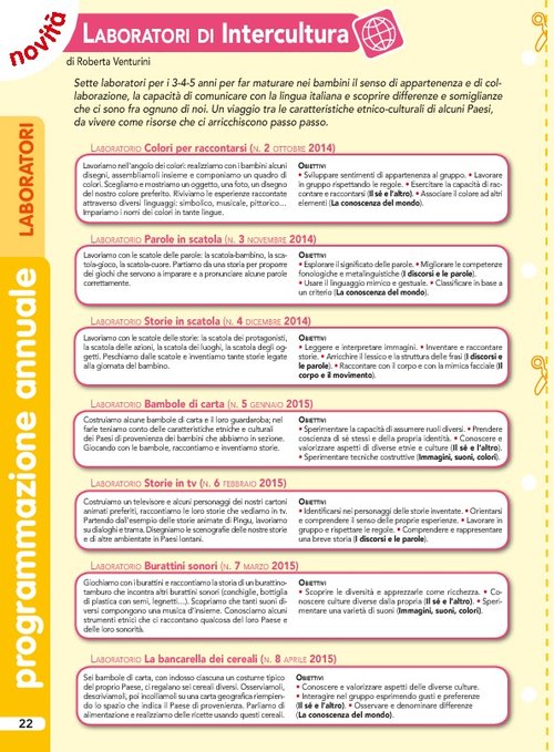 Progettazione annuale: Laboratorio di Intercultura | Giunti Scuola Progettazione annuale: Laboratorio di Intercultura | Giunti Scuola