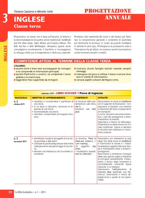 Progettazione annuale: Lingua Inglese, classe 3 | Giunti Scuola Progettazione annuale: Lingua Inglese, classe 3 | Giunti Scuola