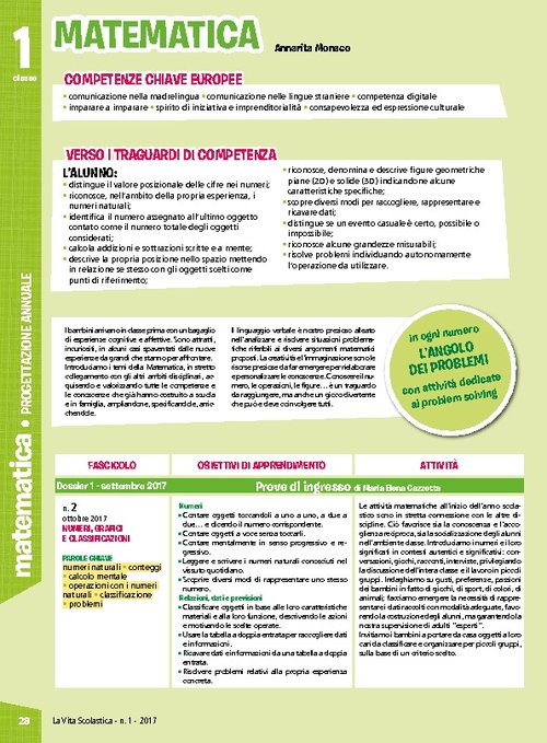 Progettazione annuale: Matematica, classe 1 (Pdf) | Giunti Scuola Progettazione annuale: Matematica, classe 1 (Pdf) | Giunti Scuola