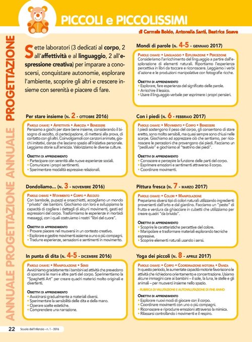 Progettazione annuale: Piccoli e piccolissimi (Pdf) | Giunti Scuola Progettazione annuale: Piccoli e piccolissimi (Pdf) | Giunti Scuola