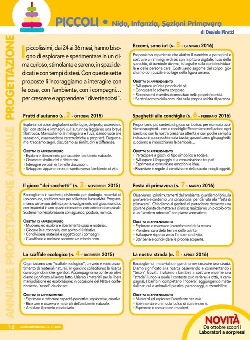 Progettazione annuale: Piccoli (Pdf) | Giunti Scuola Progettazione annuale: Piccoli (Pdf) | Giunti Scuola