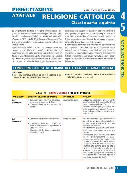 Progettazione annuale: Religione cattolica, classi 4-5 | Giunti Scuola Progettazione annuale: Religione cattolica, classi 4-5 | Giunti Scuola