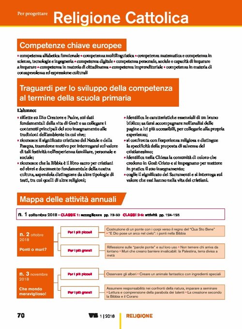 Progettazione annuale: Religione cattolica (Pdf) | Giunti Scuola