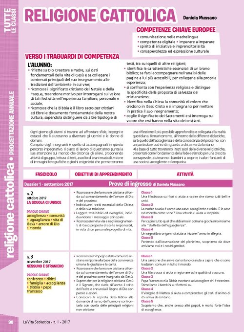 Progettazione annuale: Religione cattolica, tutte le classi (Pdf) | Giunti Scuola Progettazione annuale: Religione cattolica, tutte le classi (Pdf) | Giunti Scuola