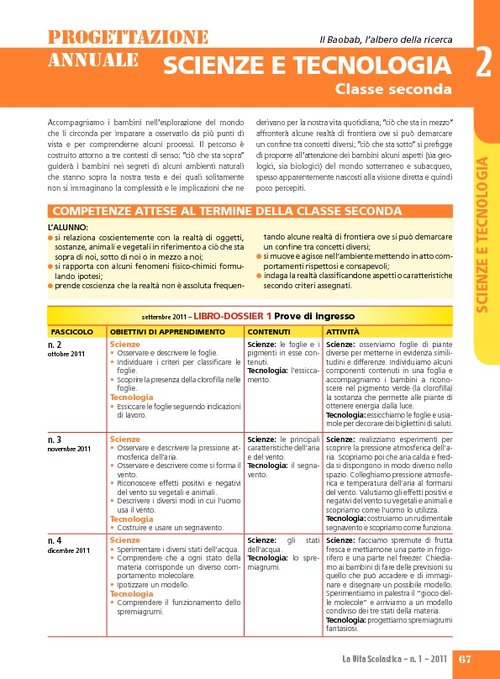 Progettazione annuale: Scienze e Tecnologia, classe 2 | Giunti Scuola Progettazione annuale: Scienze e Tecnologia, classe 2 | Giunti Scuola