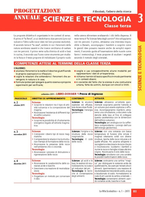 Progettazione annuale: Scienze e Tecnologia, classe 3 | Giunti Scuola Progettazione annuale: Scienze e Tecnologia, classe 3 | Giunti Scuola