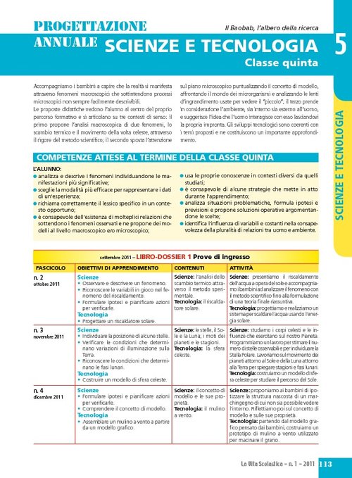 Progettazione annuale: Scienze e Tecnologia, classe 5 | Giunti Scuola Progettazione annuale: Scienze e Tecnologia, classe 5 | Giunti Scuola