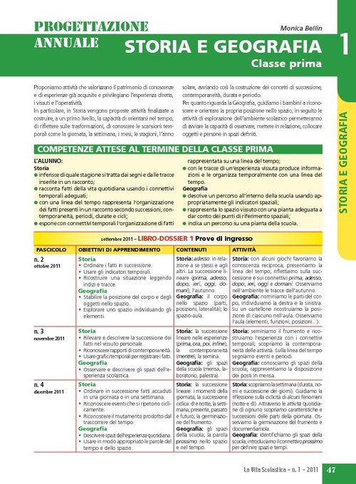 Progettazione annuale: Storia e Geografia, classe 1 | Giunti Scuola
