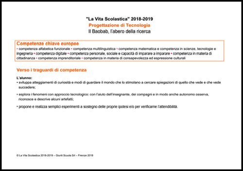 Progettazione annuale: Tecnologia (Doc) | Giunti Scuola