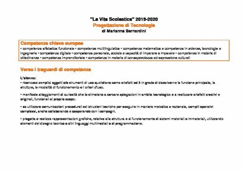 Progettazione annuale: Tecnologia (pdf) 2019-2020 | Giunti Scuola Progettazione annuale: Tecnologia (pdf) 2019-2020 | Giunti Scuola