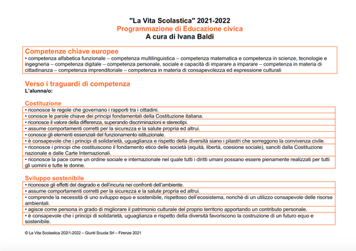 Progettazione didattica di Educazione civica (2021-2022) - PDF | Giunti Scuola Progettazione didattica di Educazione civica (2021-2022) - PDF | Giunti Scuola