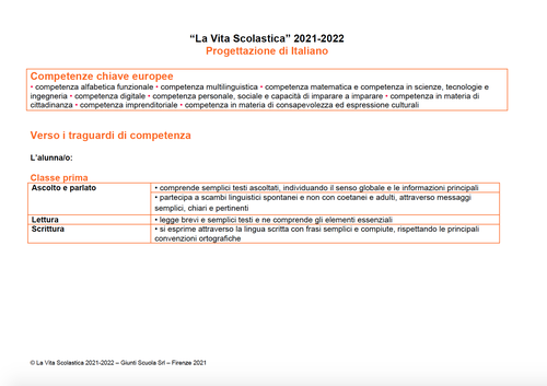 Progettazione didattica di italiano (2021-2022) - PDF | Giunti Scuola Progettazione didattica di italiano (2021-2022) - PDF | Giunti Scuola