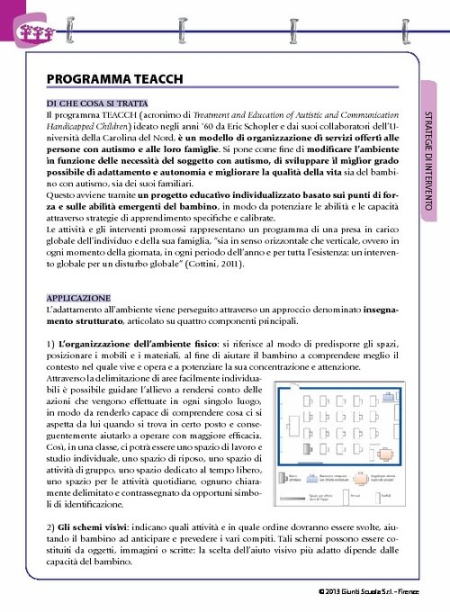 Programma TEACCH | Giunti Scuola Programma TEACCH | Giunti Scuola