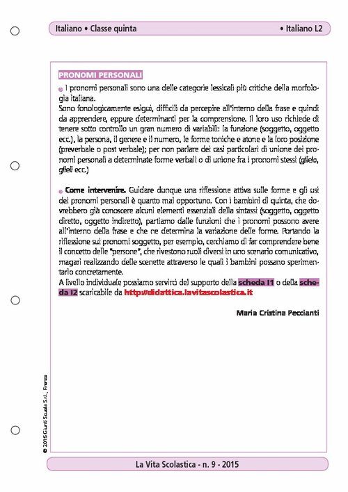 Pronomi personali | Giunti Scuola Pronomi personali | Giunti Scuola