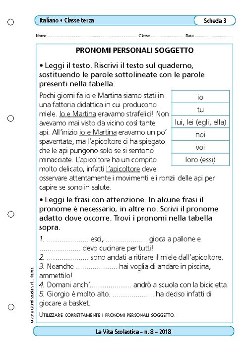 Pronomi personali soggetto | Giunti Scuola