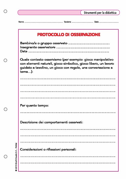 Protocollo di osservazione | Giunti Scuola Protocollo di osservazione | Giunti Scuola