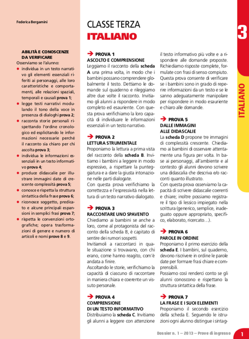 Prove di ingresso 2020-2021 - classe 3 | Giunti Scuola Prove di ingresso 2020-2021 - classe 3 | Giunti Scuola