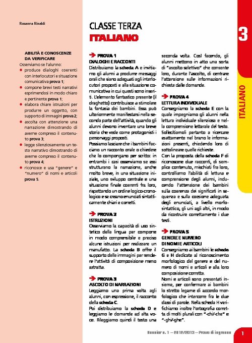 Prove di ingresso classe 3 | Giunti Scuola Prove di ingresso classe 3 | Giunti Scuola