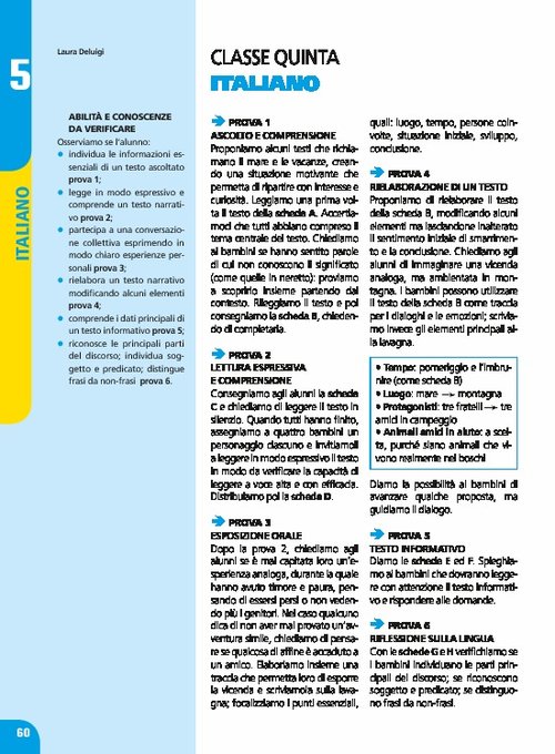 Prove di ingresso: Italiano, classe 5 | Giunti Scuola Prove di ingresso: Italiano, classe 5 | Giunti Scuola