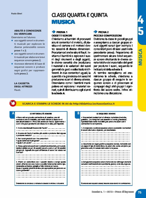 Prove di ingresso: Musica, classi 4-5 | Giunti Scuola Prove di ingresso: Musica, classi 4-5 | Giunti Scuola