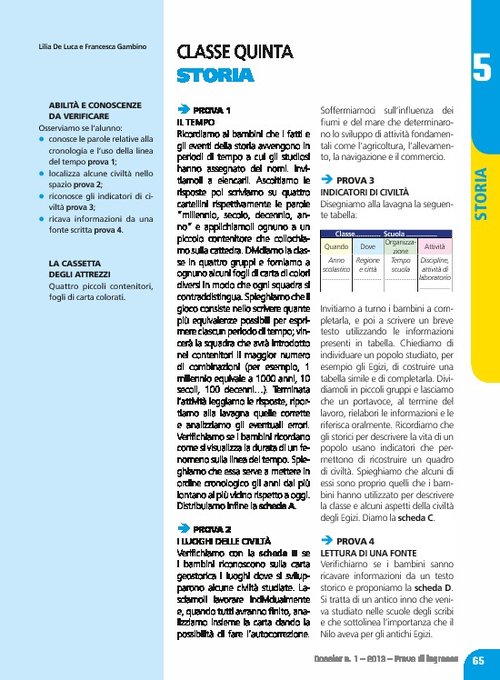 Prove di ingresso: Storia, classe 5 | Giunti Scuola Prove di ingresso: Storia, classe 5 | Giunti Scuola