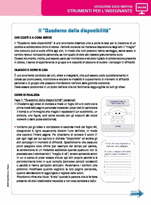 Quaderno delle disponibilità | Giunti Scuola Quaderno delle disponibilità | Giunti Scuola