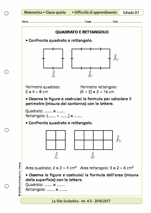Quadrato e rettangolo | Giunti Scuola