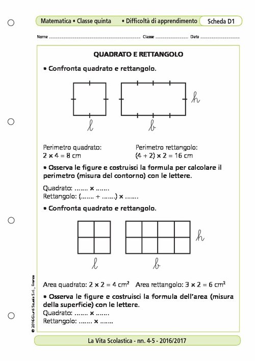 Quadrato e rettangolo | Giunti Scuola Quadrato e rettangolo | Giunti Scuola