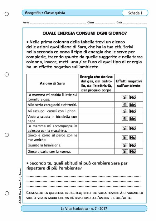 Quale energia consumi ogni giorno? | Giunti Scuola Quale energia consumi ogni giorno? | Giunti Scuola