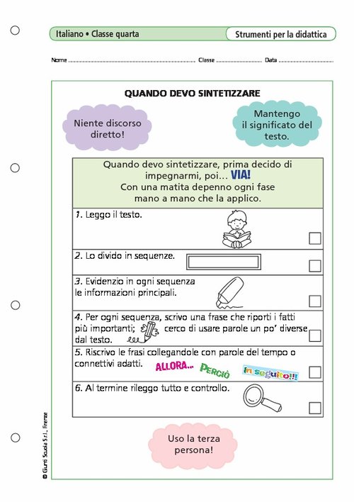 Quando devo sintetizzare | Giunti Scuola Quando devo sintetizzare | Giunti Scuola