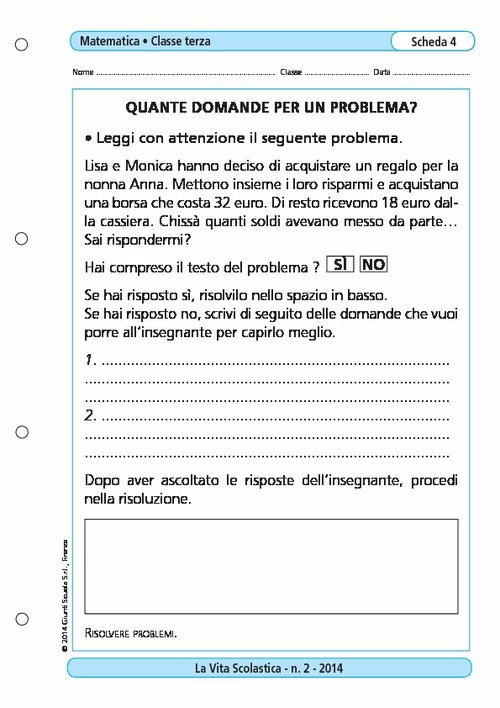 Quante domande per un problema? | Giunti Scuola Quante domande per un problema? | Giunti Scuola