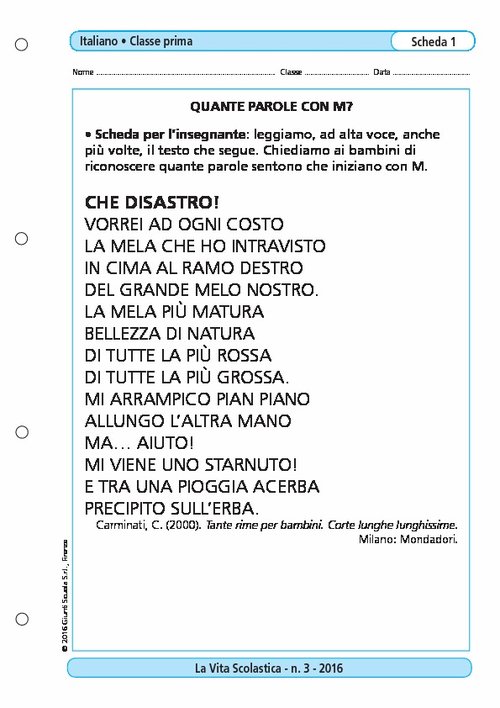 Quante parole con M? | Giunti Scuola Quante parole con M? | Giunti Scuola
