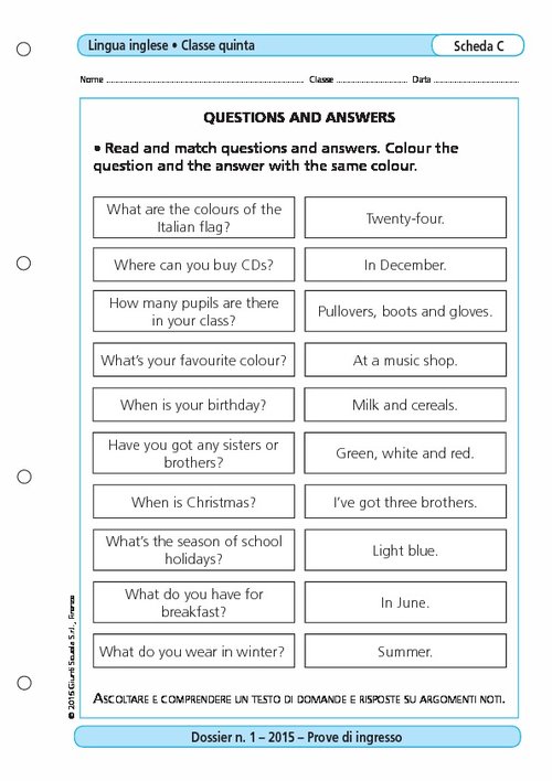 Questions and answers | Giunti Scuola Questions and answers | Giunti Scuola